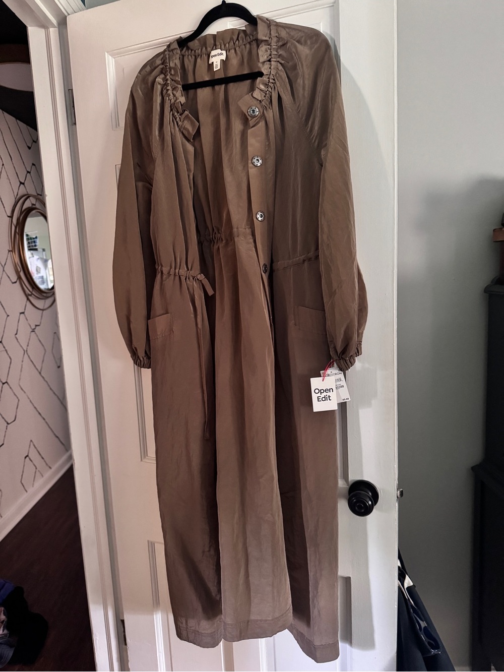 Nordstrom Open Edit Khaki Utility Jacket/Duster Romper